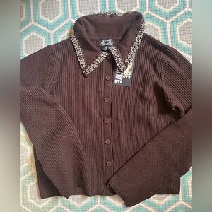 Embellished Brown Sweater